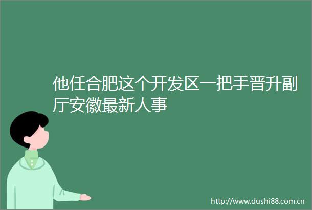 他任合肥这个开发区一把手晋升副厅安徽最新人事
