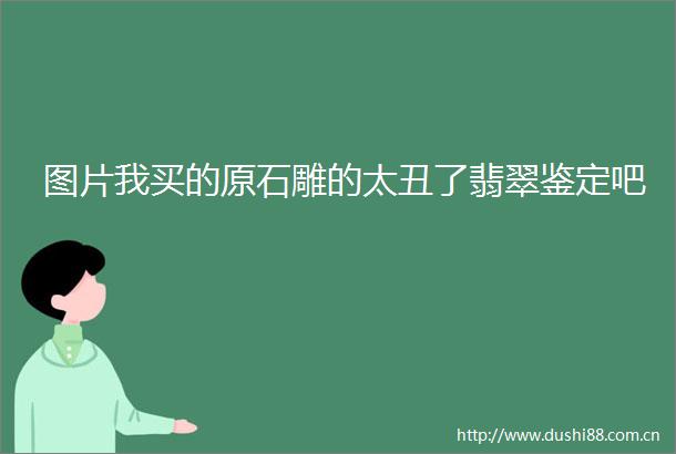图片我买的原石雕的太丑了翡翠鉴定吧