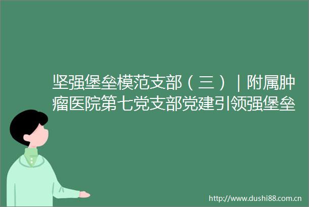 坚强堡垒模范支部（三）｜附属肿瘤医院第七党支部党建引领强堡垒初心如磐践使命