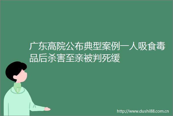 广东高院公布典型案例一人吸食毒品后杀害至亲被判死缓