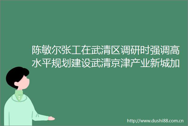 陈敏尔张工在武清区调研时强调高水平规划建设武清京津产业新城加快培育和发展新质生产力