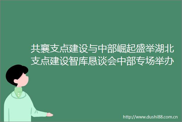共襄支点建设与中部崛起盛举湖北支点建设智库恳谈会中部专场举办
