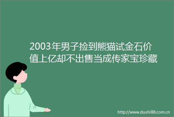 2003年男子捡到熊猫试金石价值上亿却不当成传家宝珍藏