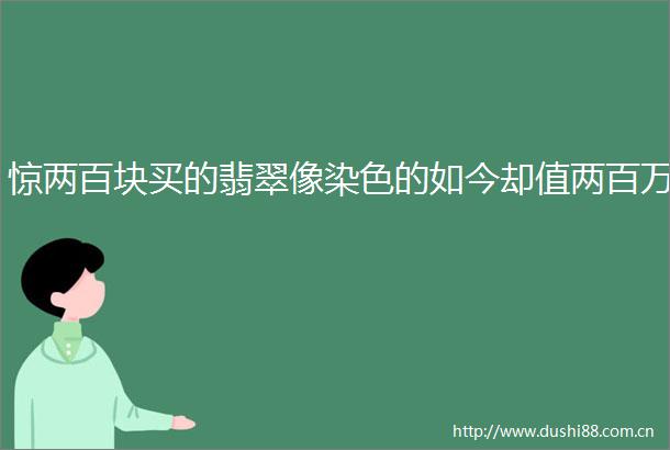 惊两百块买的翡翠像染色的如今却值两百万