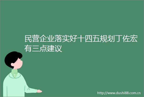 民营企业落实好十四五规划丁佐宏有三点建议