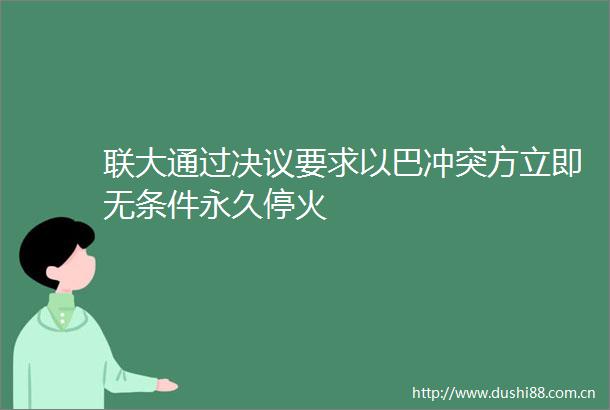 联大通过决议要求以巴冲突方立即无条件永久停火