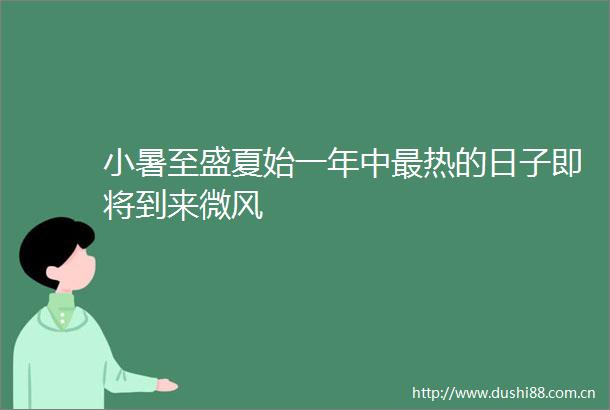 小暑至盛夏始一年中最热的日子即将到来微风