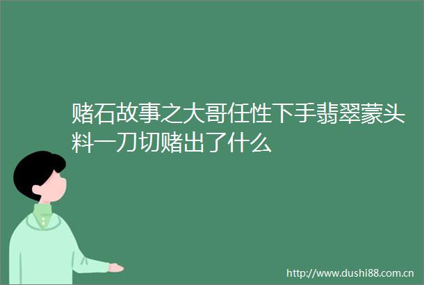 赌石故事之大哥任性下手翡翠蒙头料一刀切赌出了什么