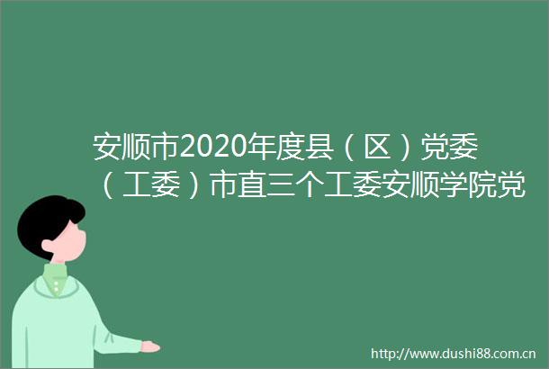 安顺市2020年度县（区）党委（工委）市直三个工委安顺学院党委书记抓基层党建工作述职评议会召开