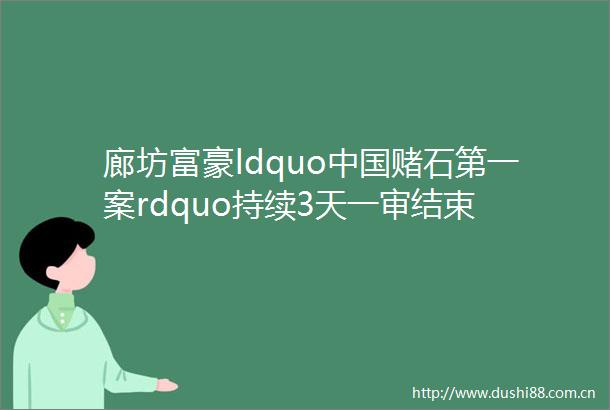 廊坊富豪ldquo赌石第一案rdquo持续3天一审结束