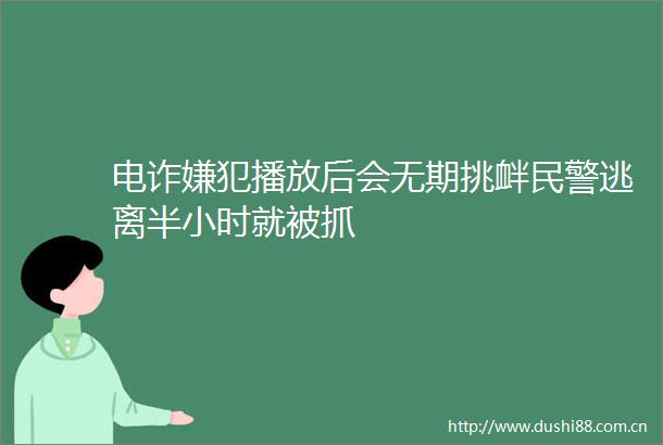 电诈嫌犯播放后会无期挑衅逃离半小时就被抓