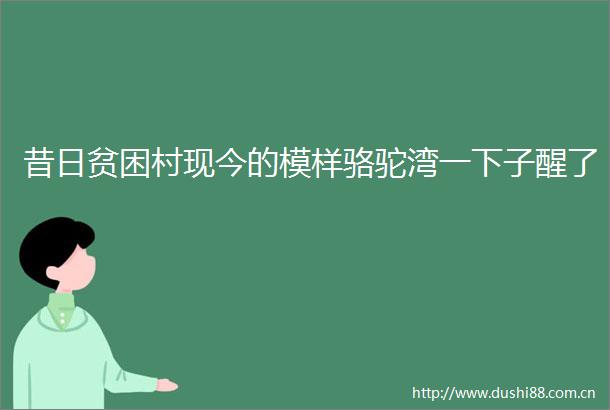昔日贫困村现今的模样骆驼湾一下子醒了
