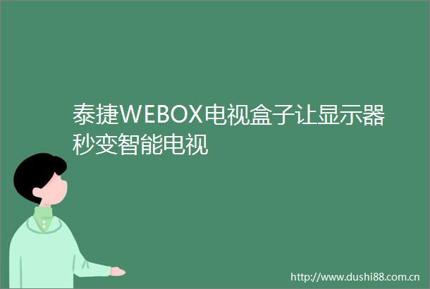 泰捷WEBOX电视盒子让显示器秒变智能电视