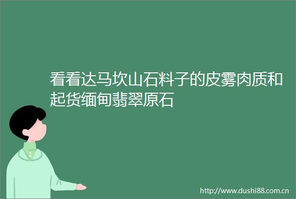 看看达马坎山石料子的皮雾肉质和起货缅甸翡翠原石