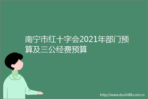 南宁市红十字会2021年部门预算及三公经费预算
