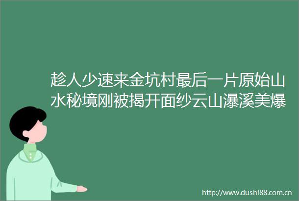 趁人少速来金坑村最后一片原始山水秘境刚被揭开面纱云山瀑溪美爆得不讲道理