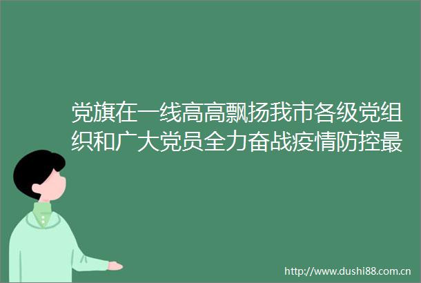 党旗在一线高高飘扬我市各级党组织和广大党员全力奋战疫情防控最前沿