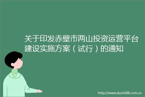 关于印发赤壁市两山投资运营平台建设实施方案（试行）的通知