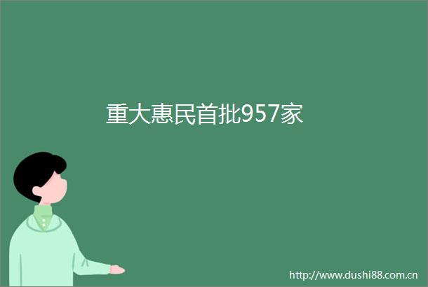 重大惠民首批957家