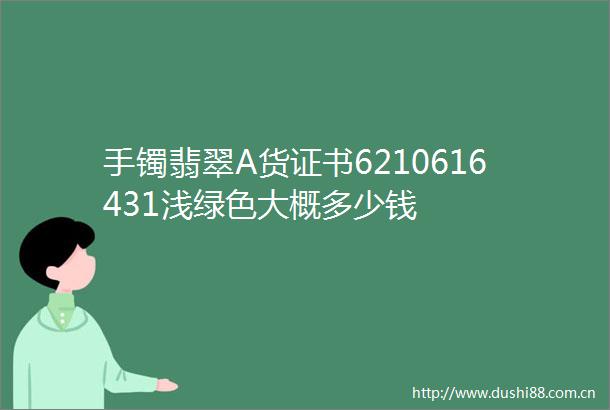 手镯翡翠A货证书6210616431浅绿色大概多少钱