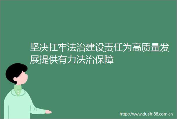 坚决扛牢法治建设责任为高质量发展提供有力法治保障