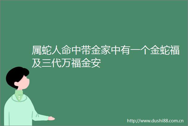 属蛇中带金家中有一个金蛇福及三代万福金安