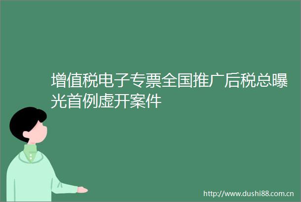 增值税电子专票全国推广后税总首例虚开案件