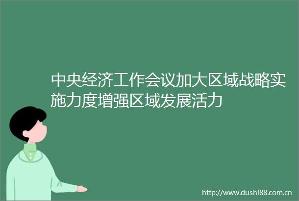 中央经济工作会议加大区域战略实施力度增强区域发展活力