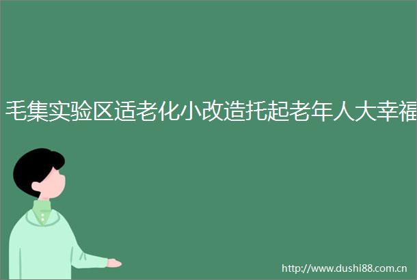 毛集实验区适老化小改造托起老年人大幸福