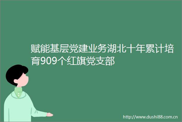 赋能基层党建业务湖北十年累计培育909个红旗党支部