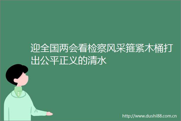 迎全国两会看检察风采箍紧木桶打出公平正义的清水