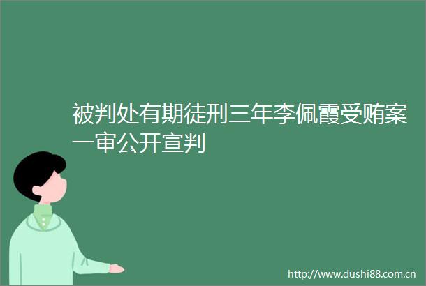 被判处有期徒刑三年李佩霞案一审公开宣判