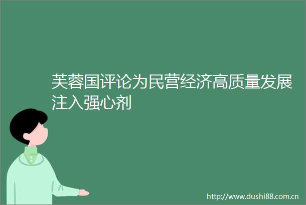 芙蓉国评论为民营经济高质量发展注入强心剂