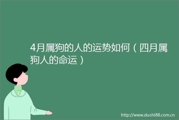 4月属狗的人的运势如何（四月属狗人的命运）