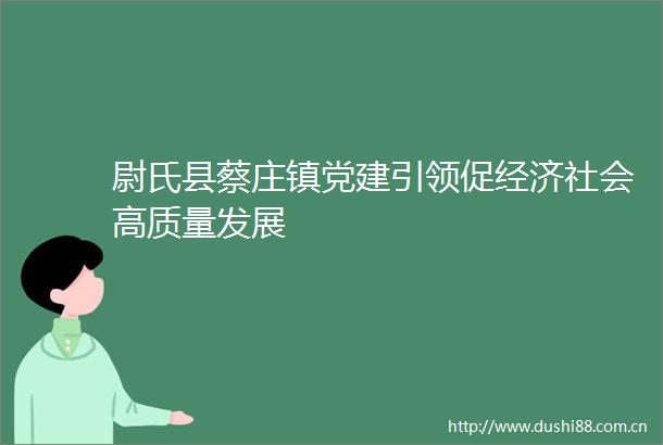 尉氏县蔡庄镇党建引领促经济社会高质量发展