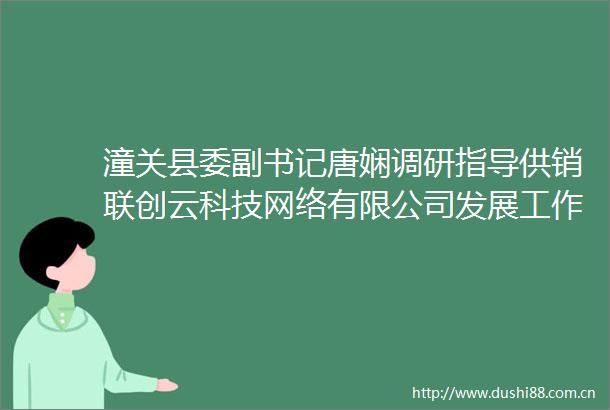 潼关县委副书记唐娴调研指导供销联创云科技网络有限公司发展工作国内频道东方资讯