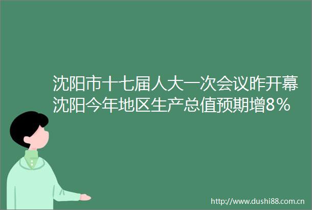 沈阳市十七届人大一次会议昨开幕沈阳今年地区生产总值预期增8％左右
