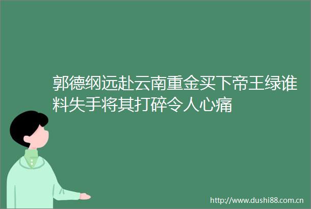 郭德纲远赴云南重金买下帝王绿谁料失手将其打碎令人心痛