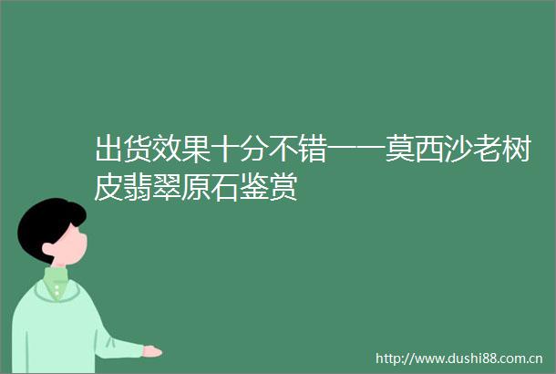 出货效果十分不错一一莫西沙老树皮翡翠原石鉴赏