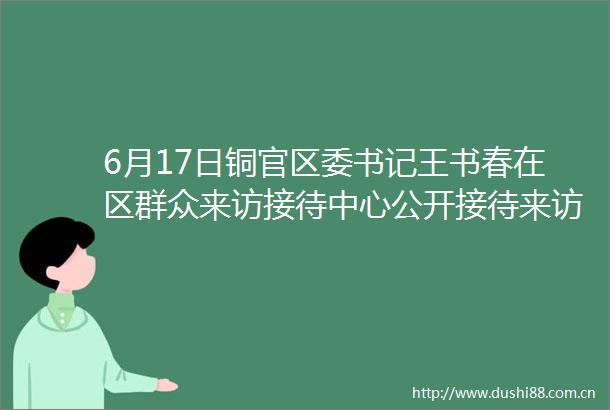 6月17日铜官区委书记王书春在区群众来访接待中心公开接待来访群众