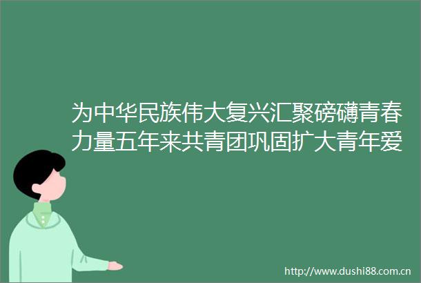 为中华民族伟大复兴汇聚磅礴青春力量五年来共青团巩固扩大青年爱国统一战线工作综述