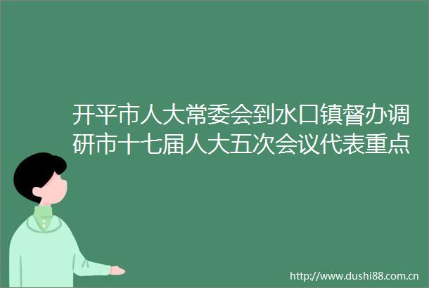 开平市人大常委会到水口镇督办调研市十七届人大五次会议代表重点建议办理情况