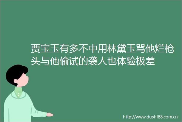 贾宝玉有多不中用林黛玉骂他烂头与他偷试的袭人也体验极差