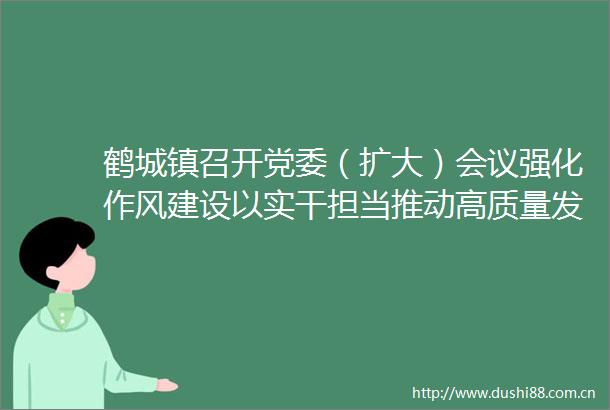 鹤城镇召开党委（扩大）会议强化作风建设以实干担当推动高质量发展