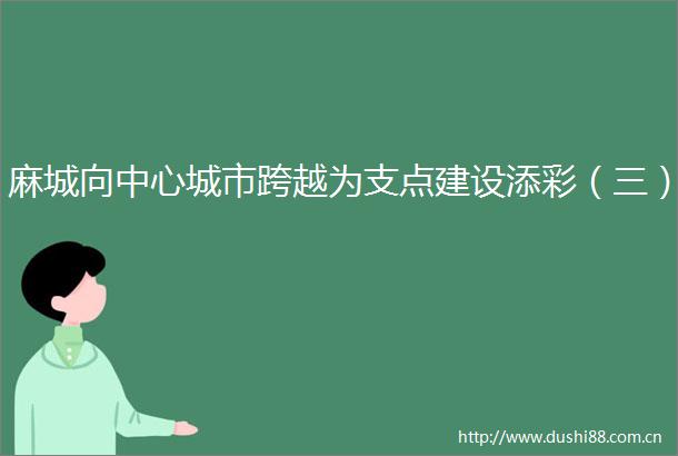 麻城向中心城市跨越为支点建设添彩（三）