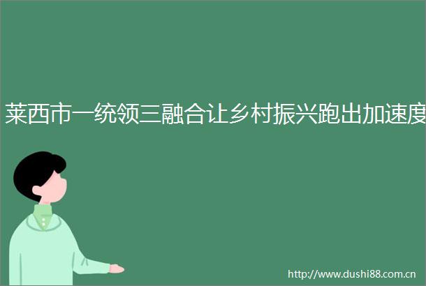 莱西市一统领三融合让乡村振兴跑出加速度