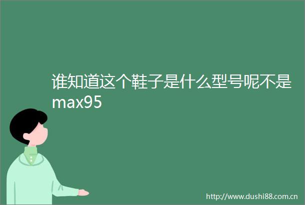 谁知道这个鞋子是什么型号呢不是max95