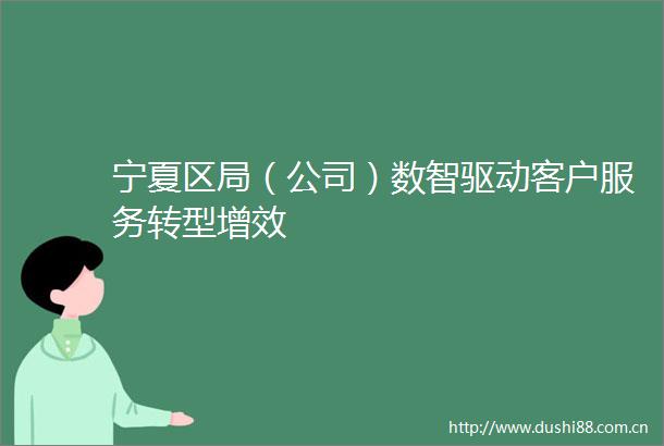 宁夏区局（公司）数智驱动客户服务转型增效