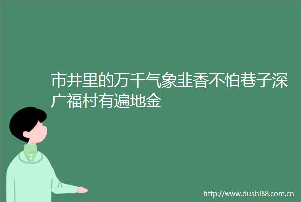 市井里的万千气象韭香不怕巷子深广福村有遍地金
