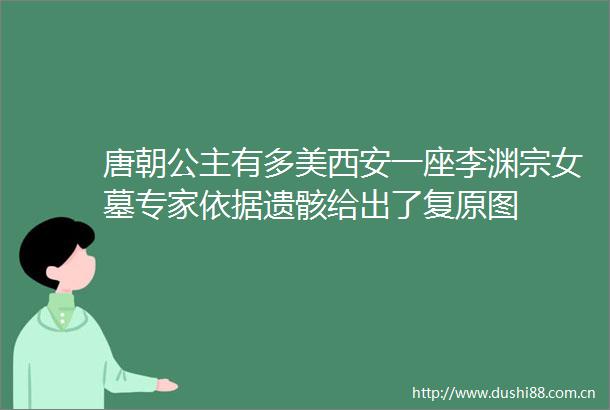 唐朝公主有多美西安一座李渊宗女墓专家依据遗骸给出了复原图